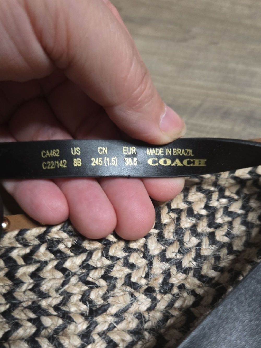 Coach Black Leather Ankle-Strap Studded Sandals - Picture 2 of 4